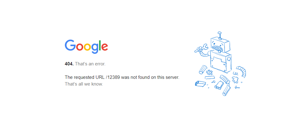 google error 404 not found !