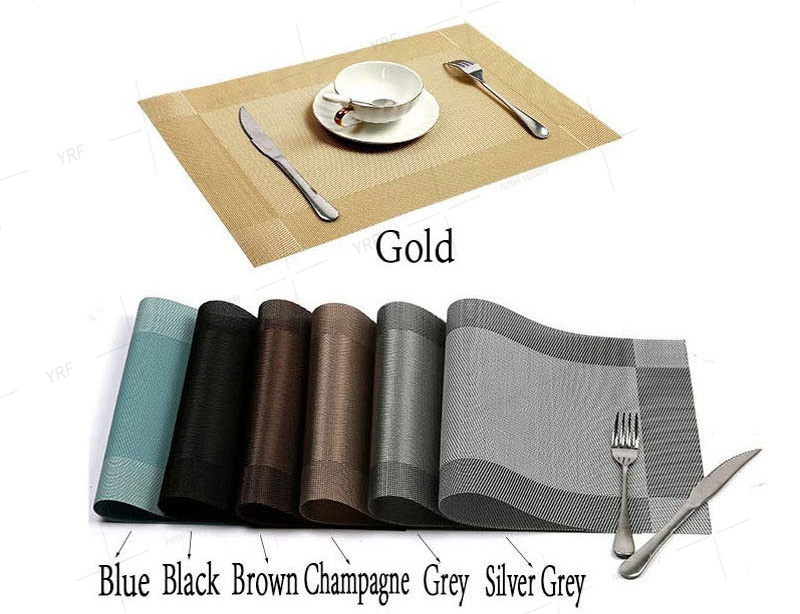 Coffee And Olive Table Mats Square PVC