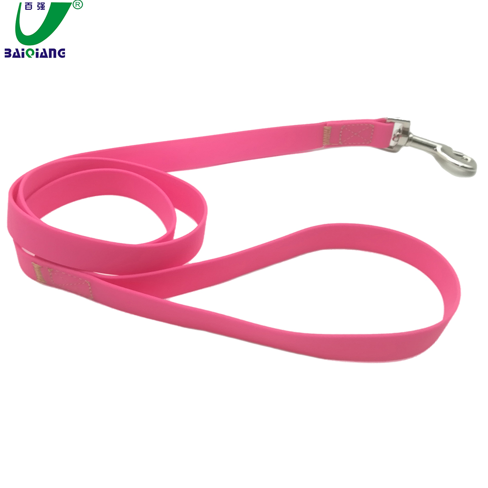 Pink Woman PVC Nylon Dog Collar Pet Training Leash for Small & Medium