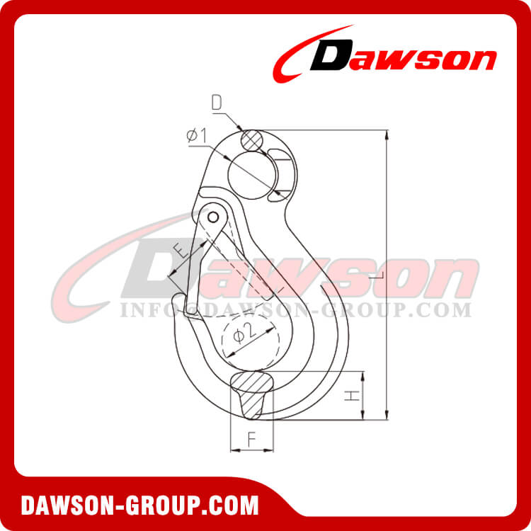 DS332 G80 Eye Sling Hook with Latch for Lifting Chain Slings - Dawson Group Ltd. - China Manufacturer, Factory