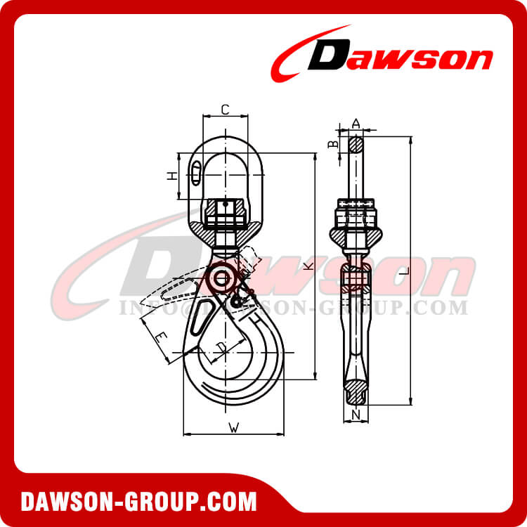 DS1072 G100 Swivel Self-locking Hook with Bearing for Chain Slings - Dawson Group Ltd. - China Manufacturer, Supplier