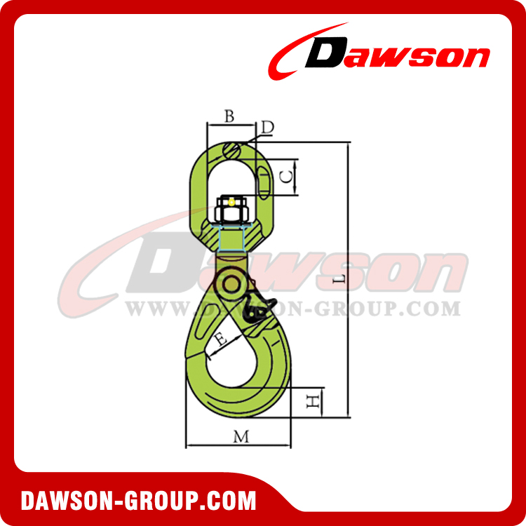 DS1007 G100 European Type Swivel Self-Locking Hook - DAWSON GROUP LTD. - CHINA MANUFACTURER SUPPLIER, FACTORY