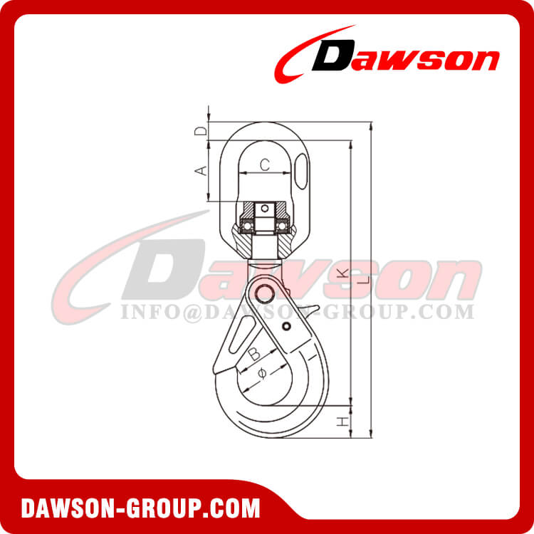 DS490 Swivel Self-Locking Hook With Bearing for G80 Chains - Dawson Group Ltd. - China Manufacturer, Factory
