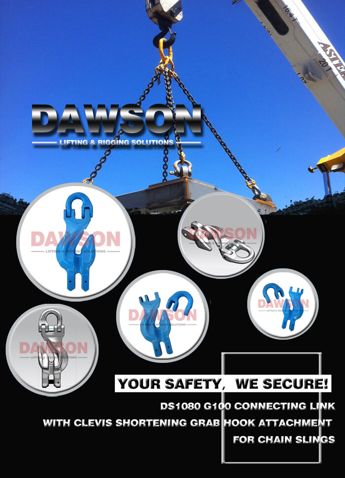 G100 Grade 100 Connecting Link with Clevis Shortening Grab Hook Attachment for Chain Slings - Dawson Group Ltd. - China Manufacturer, Supplier
