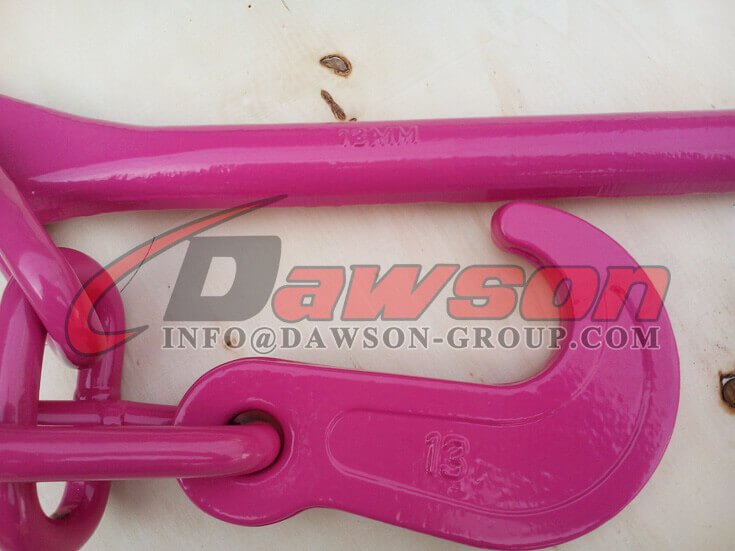 Grade 80 13mm Alloy Lashing Ship Lashing Chain Set Painted Hot Pink - Dawson Group Ltd. - China Supplier
