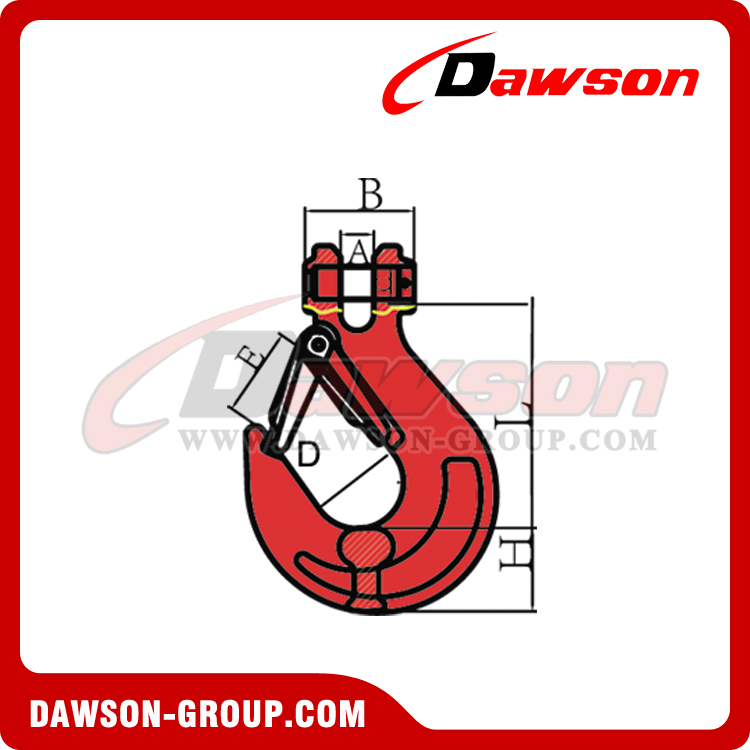 DS012 G80 CLEVIS SLING HOOK WITH CAST LATCH DAWSON-GROUP