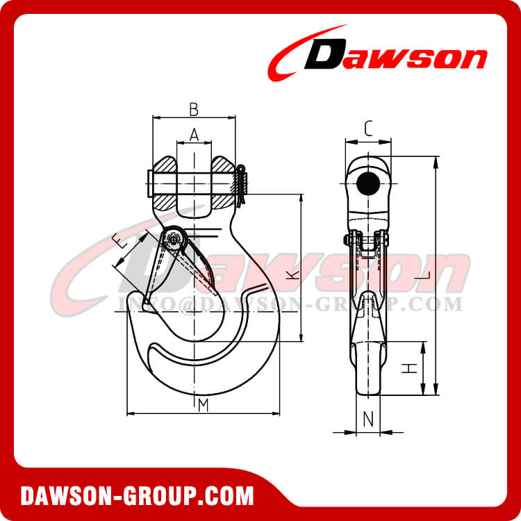 DS883 G80 Alloy Steel DINIMA Clevis Sling Hook - Dawson Group Ltd. - China Manufacturer, Factory