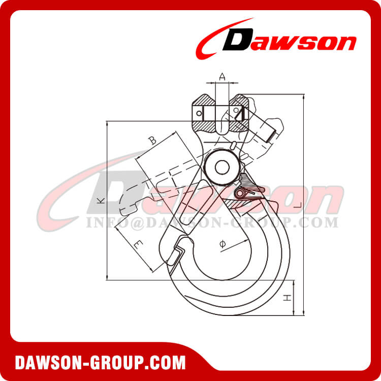 DS771 G80 Forged Super Alloy Steel Clevis Self-locking Hook - Dawson Group Ltd. - China Manufacturer, Supplier