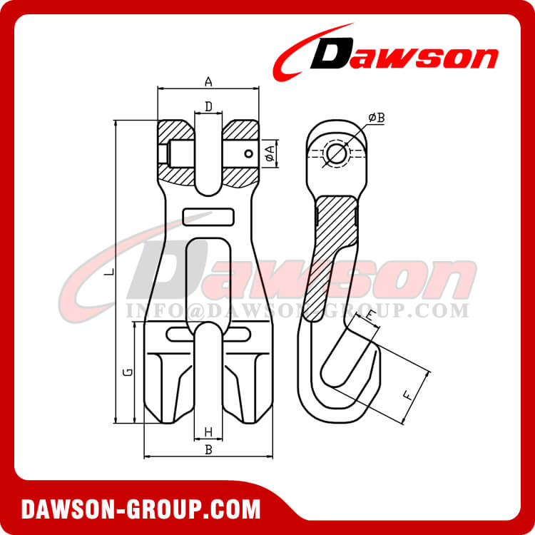 DS1049 G100 Shortening Chain Clutch, Grade 100 Clevis Shortening Clutch for Adjust Chain Length - Dawson Group Ltd. - China Supplier, Factory