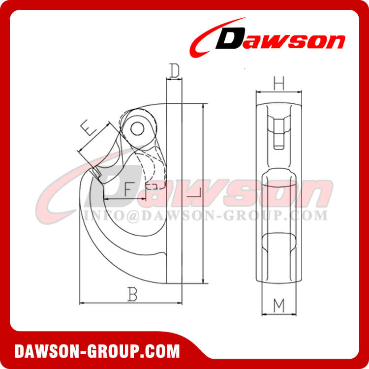 G80 Grade 80 UH Light Type Welded on Lifting Hook with Latch - Dawson Group Ltd. - China Manufacturer, Supplier, Factory