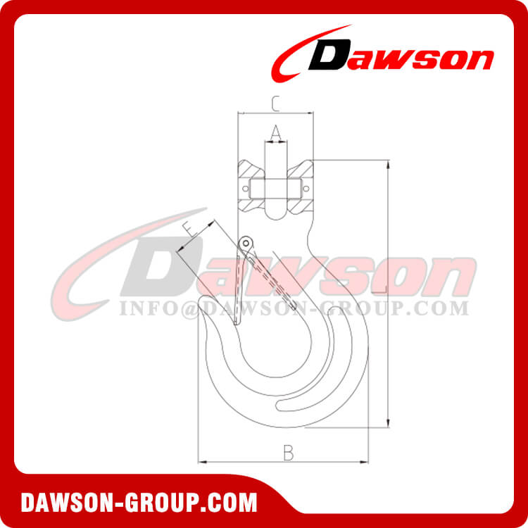 DS069 G80 Clevis Sling Hook with Latch for Lifting Chains - Dawson Group Ltd. - China Manufacturer, Supplier