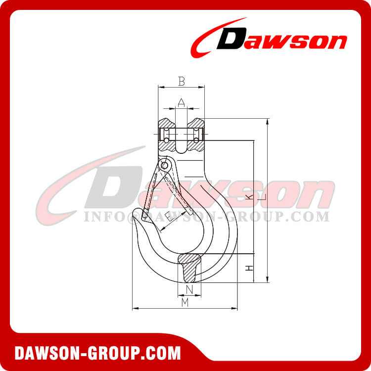 DS329 G80 Clevis Slip Hook with Latch for G80 EN818-2 Chain - Dawson Group Ltd. - China Manufacturer, Factory