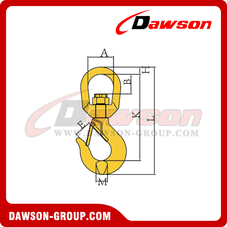 DS040 G80 SWIVEL HOOK WITH LATCH DAWSON-GROUP - CHINA FACTORY