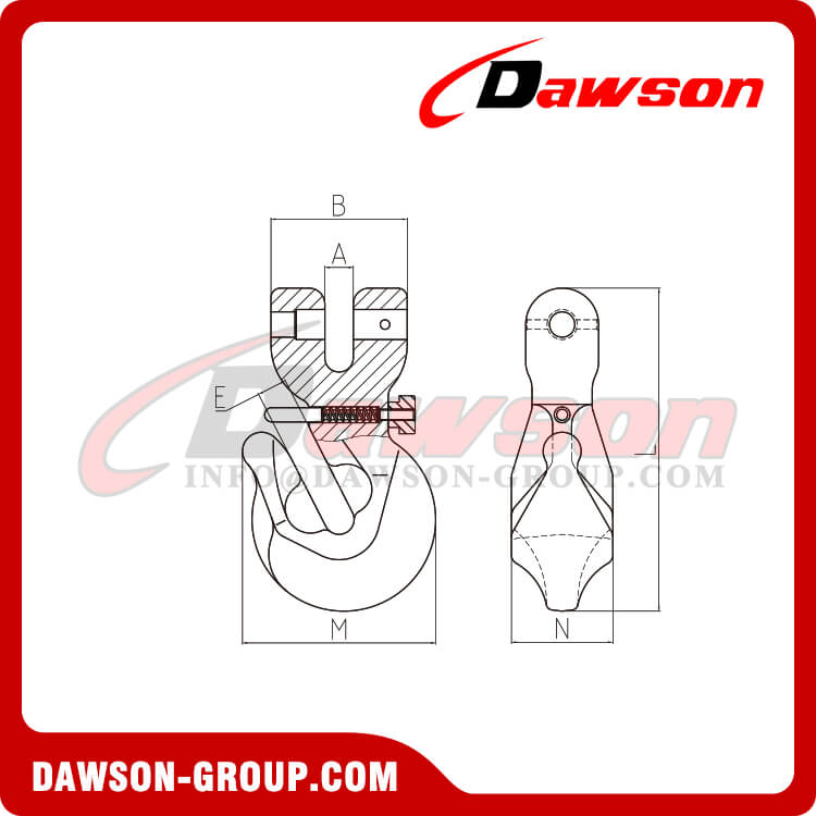 DS712 G80 Special Type Clevis Hook with Safety Pin for Adjust Chain Length - Dawson Group Ltd. - China Manufacturer, Factory