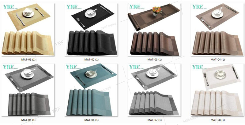 Gray leaf Table Mats Party Oblong