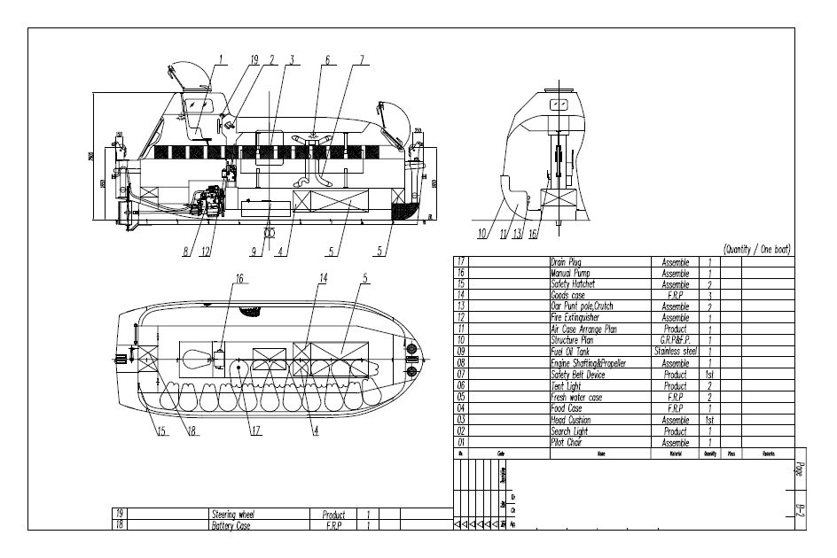 Cargo Version Type Totally Enclosed Lifeboat China Deyuan Marine